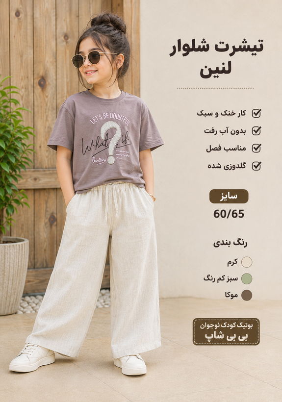 تیشرت شلوار دخترانه لنین